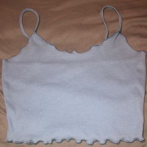 Baby blue tank with little ruffles one the outside